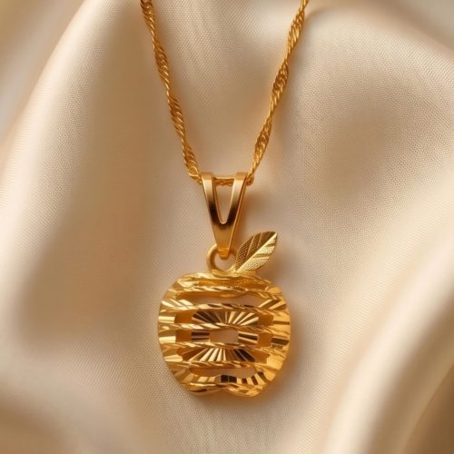Elegant Apple Shape 22K Gold Necklace by Bafleh Jewellery