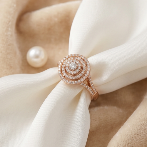 18K Rose Gold Natural Diamond Ring – Timeless Elegance by Bafleh Jewellery