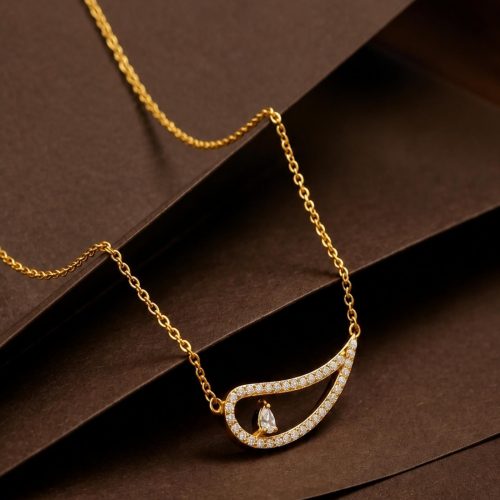 Elegant 18K Yellow Gold Diamond Necklace | Natural Diamonds with IGI Certification Bafleh Exclusive