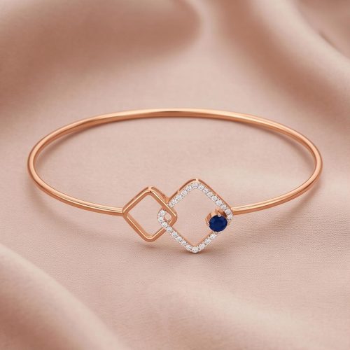 Designer Diamond Bangle Crafted in 18K Rose Gold