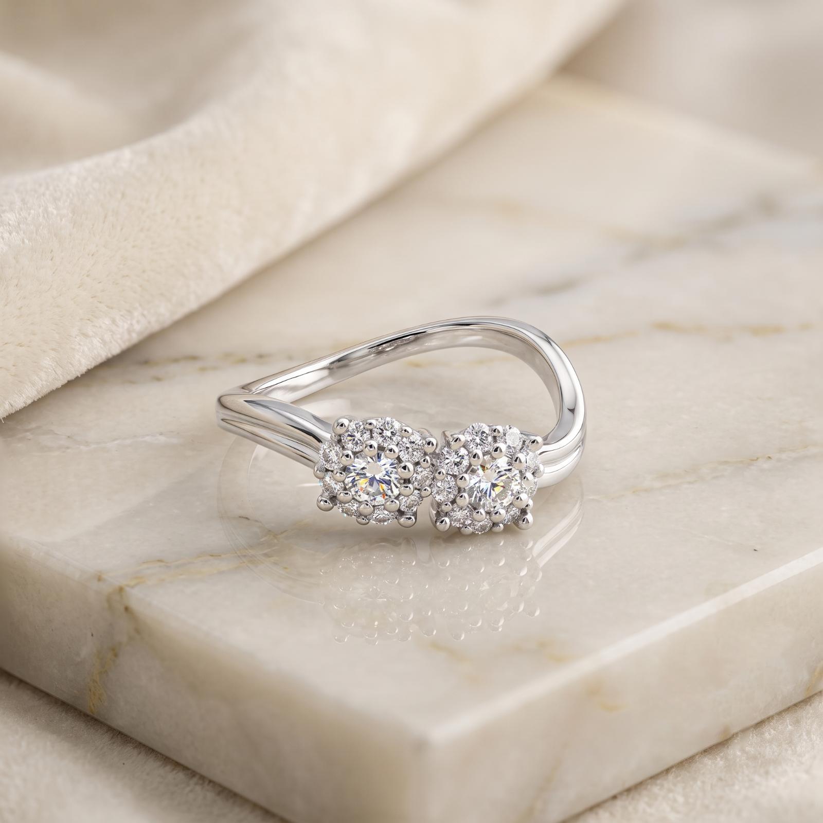 Premium 18K White Gold Ring with Certified Natural Diamonds - Image 4
