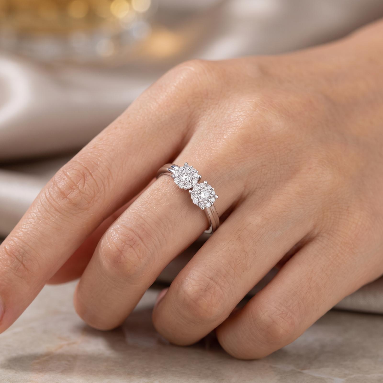 Premium 18K White Gold Ring with Certified Natural Diamonds - Image 3