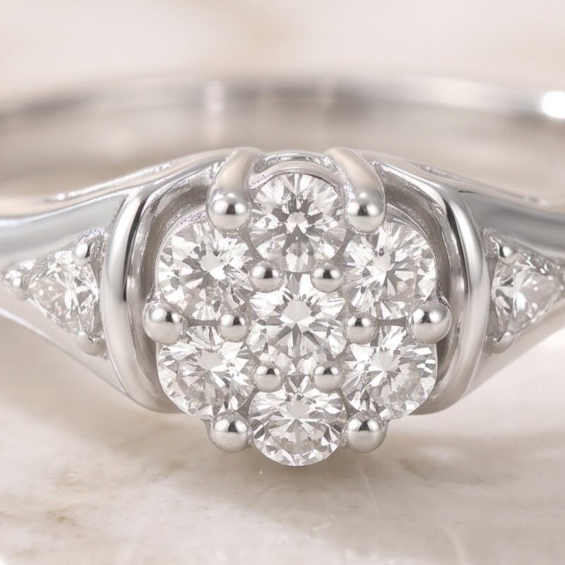 Alternative view of 18K White Gold Diamond Ring with Natural Diamonds | A Symbol of Elegance & Brilliance