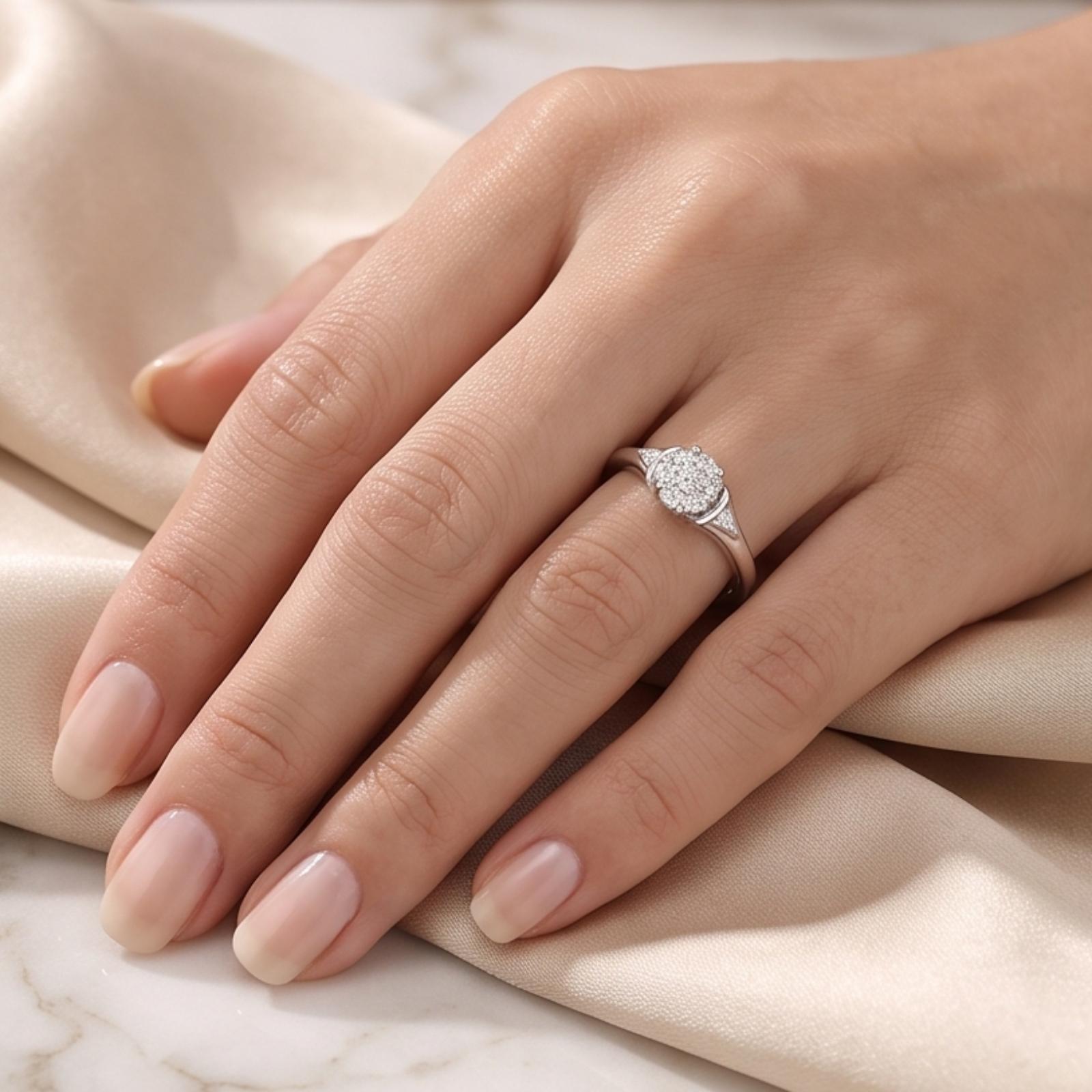 18K White Gold Diamond Ring with Natural Diamonds | A Symbol of Elegance & Brilliance - Image 4
