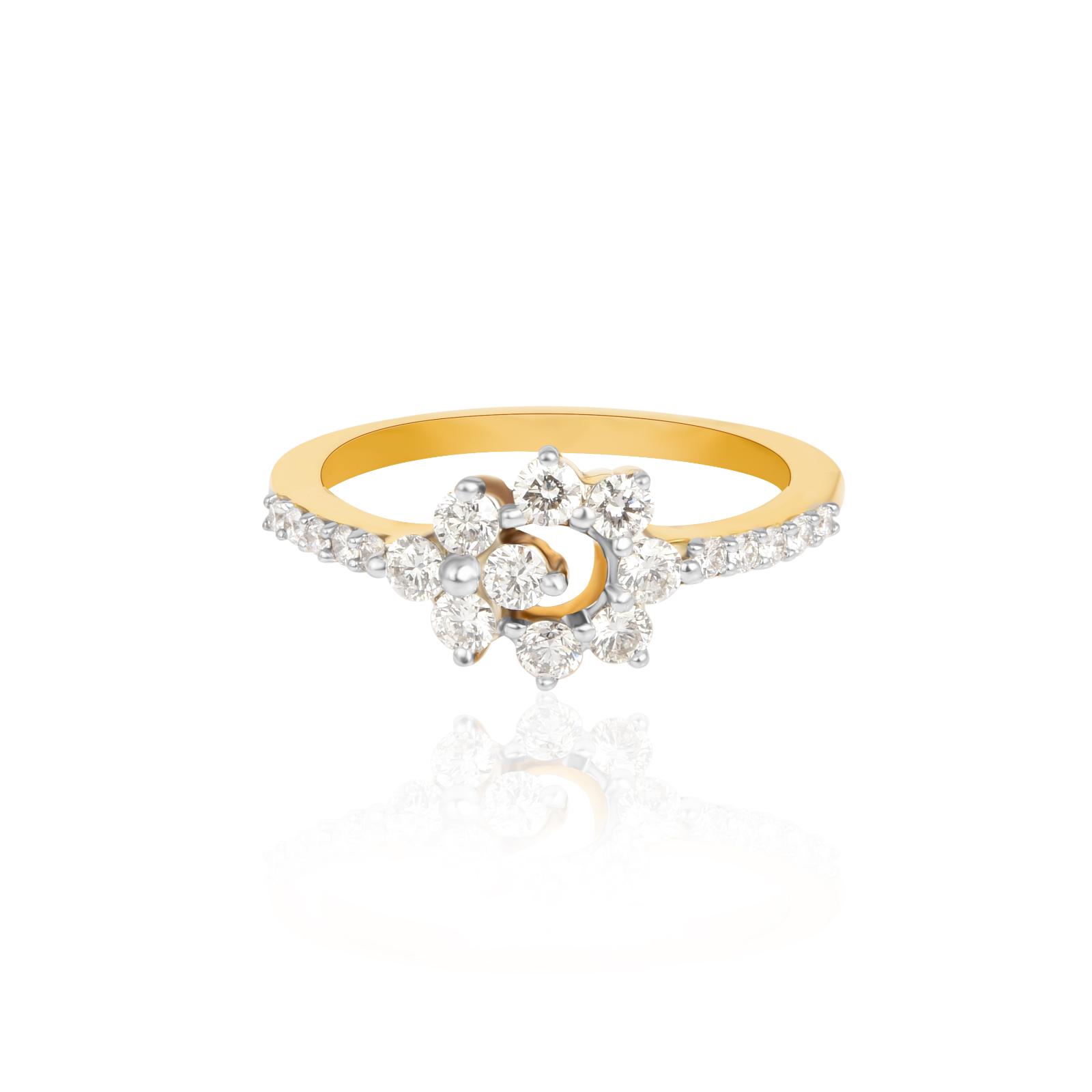 Exquisite 18K Yellow Gold & White Gold Diamond Ring Crafted with Natural Diamonds by Bafleh Jewellery - Image 4