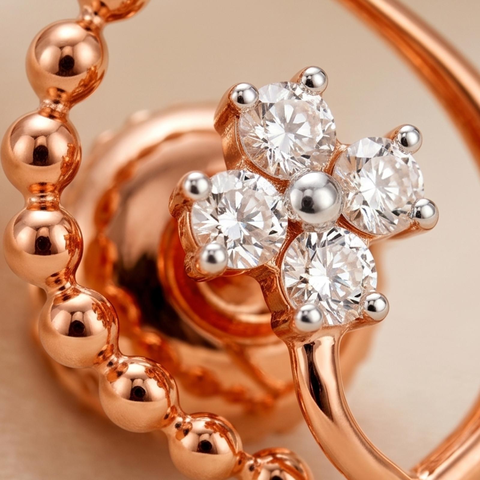 Timeless Sparkle: 14K Gold Natural Diamond Earrings Collection - Image 2