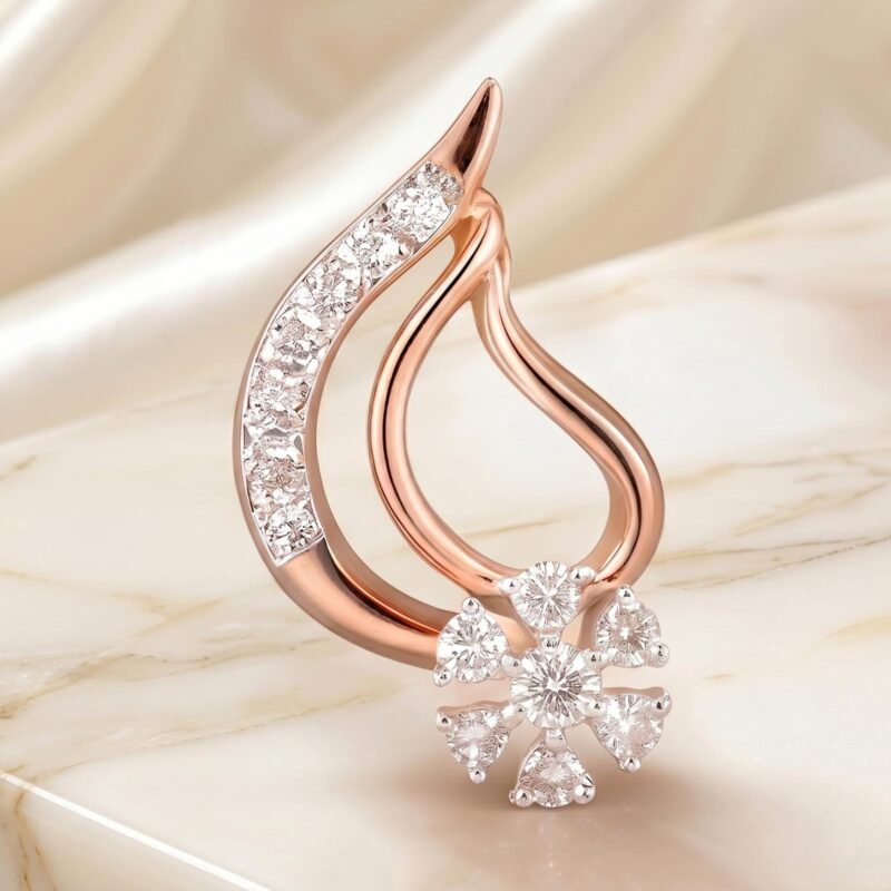 Alternative view of Elegant 14K Diamond Earrings Collection Available at Bafleh Jewellery