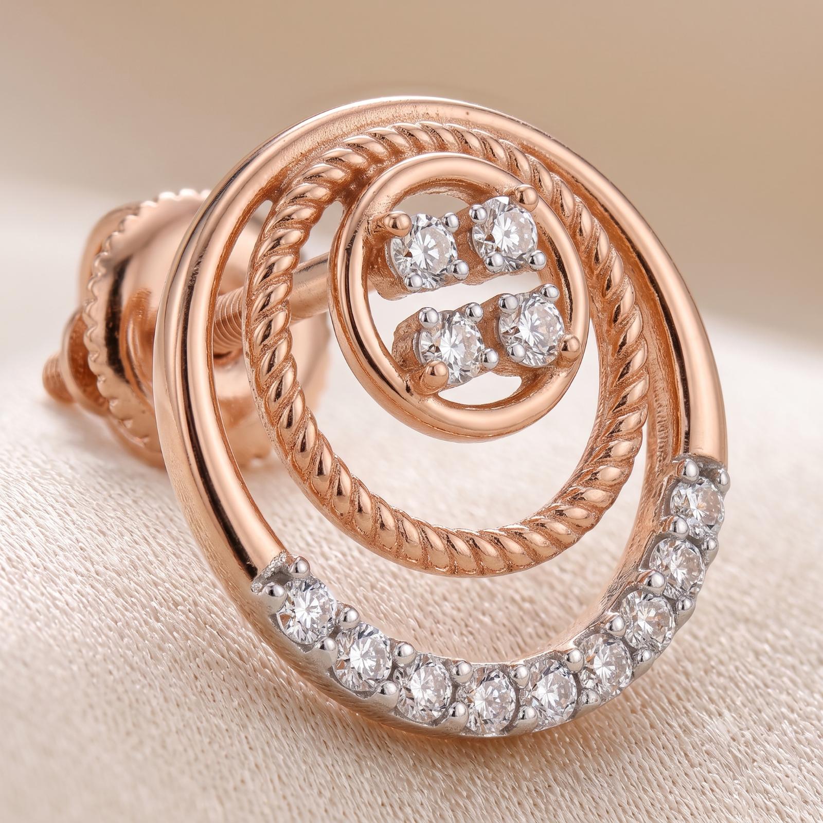 Luxury 14K Gold Diamond Earrings Designed for Modern Elegance - Image 2