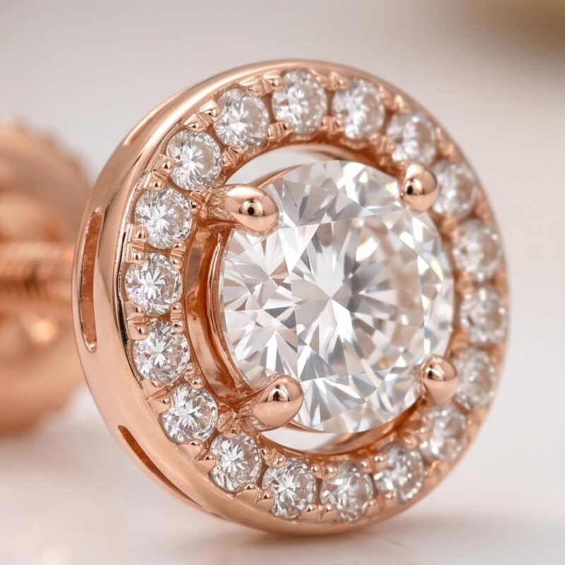 Alternative view of Classic Beauty in Every Detail: 14K Gold Diamond Earrings