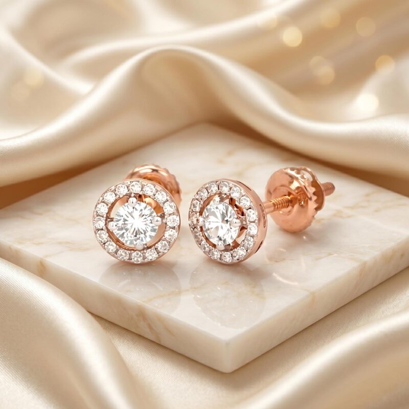 Classic Beauty in Every Detail: 14K Gold Diamond Earrings