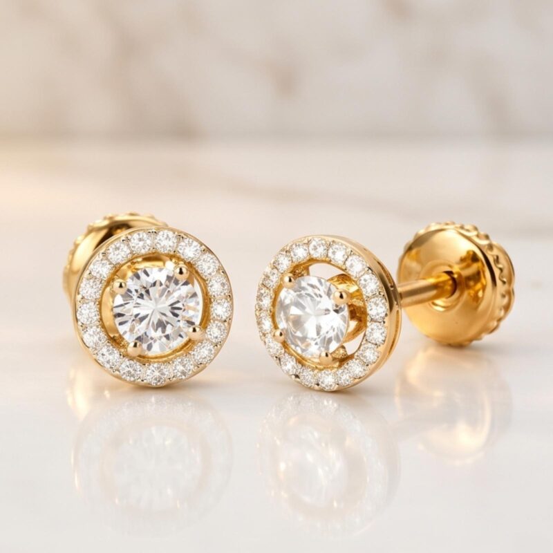 Pure Sophistication: 14K Gold Diamond Earring Collection