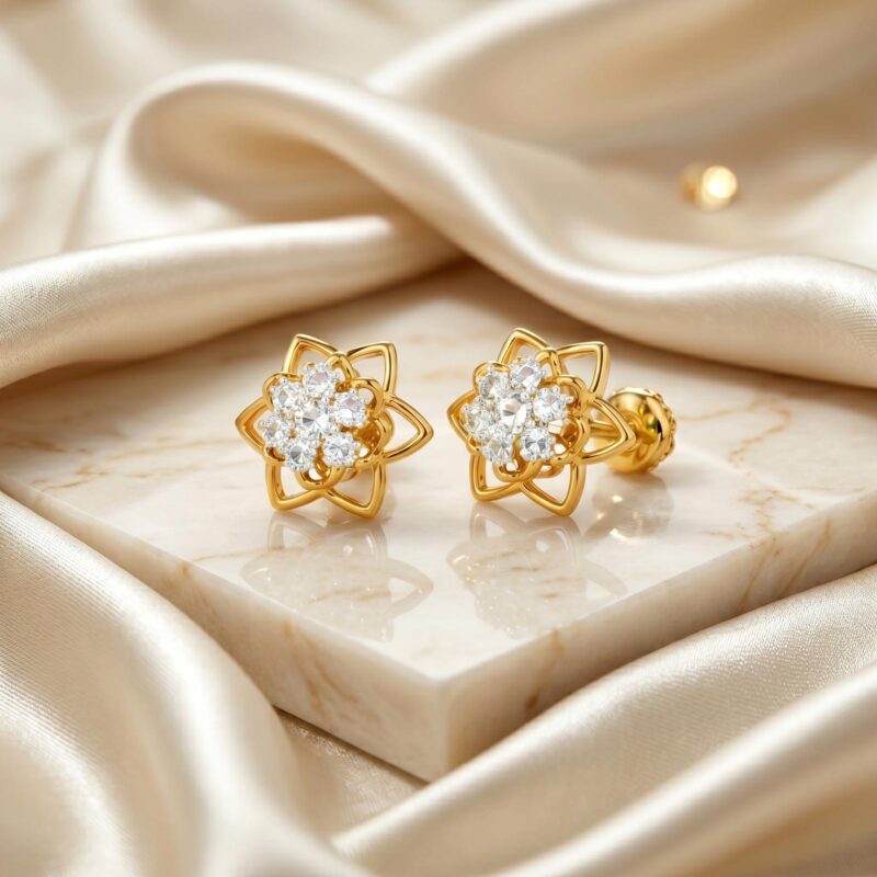 Designed to Shine: Natural Diamond Earrings in 14K Gold