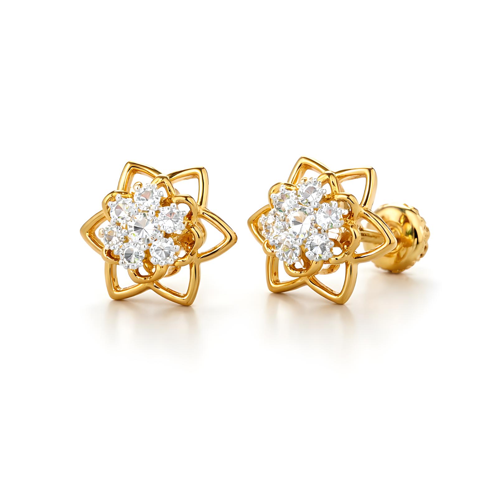 Designed to Shine: Natural Diamond Earrings in 14K Gold - Image 3