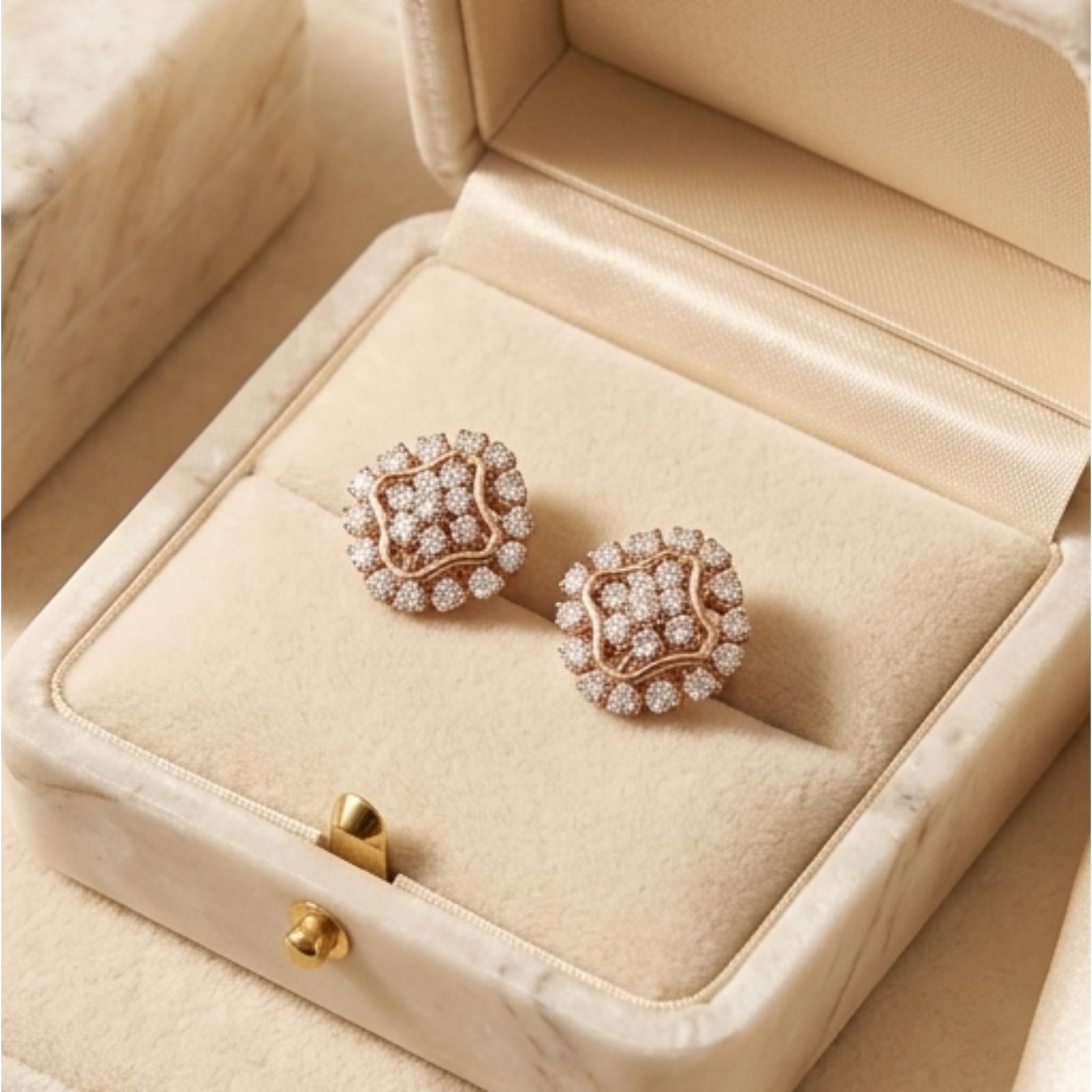 Redefine Elegance with 14K Gold & Natural Diamond Earrings - Image 3