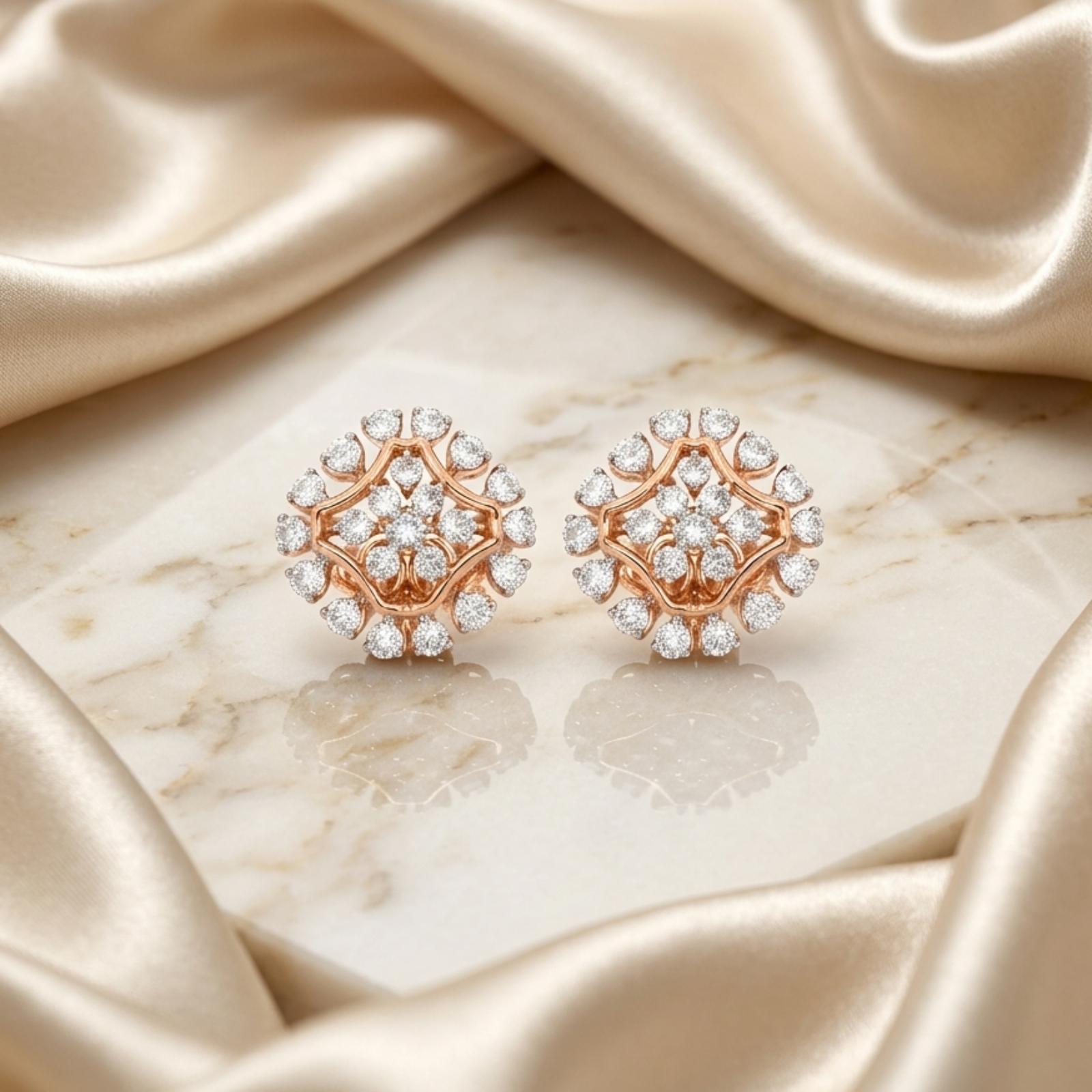 Redefine Elegance with 14K Gold & Natural Diamond Earrings