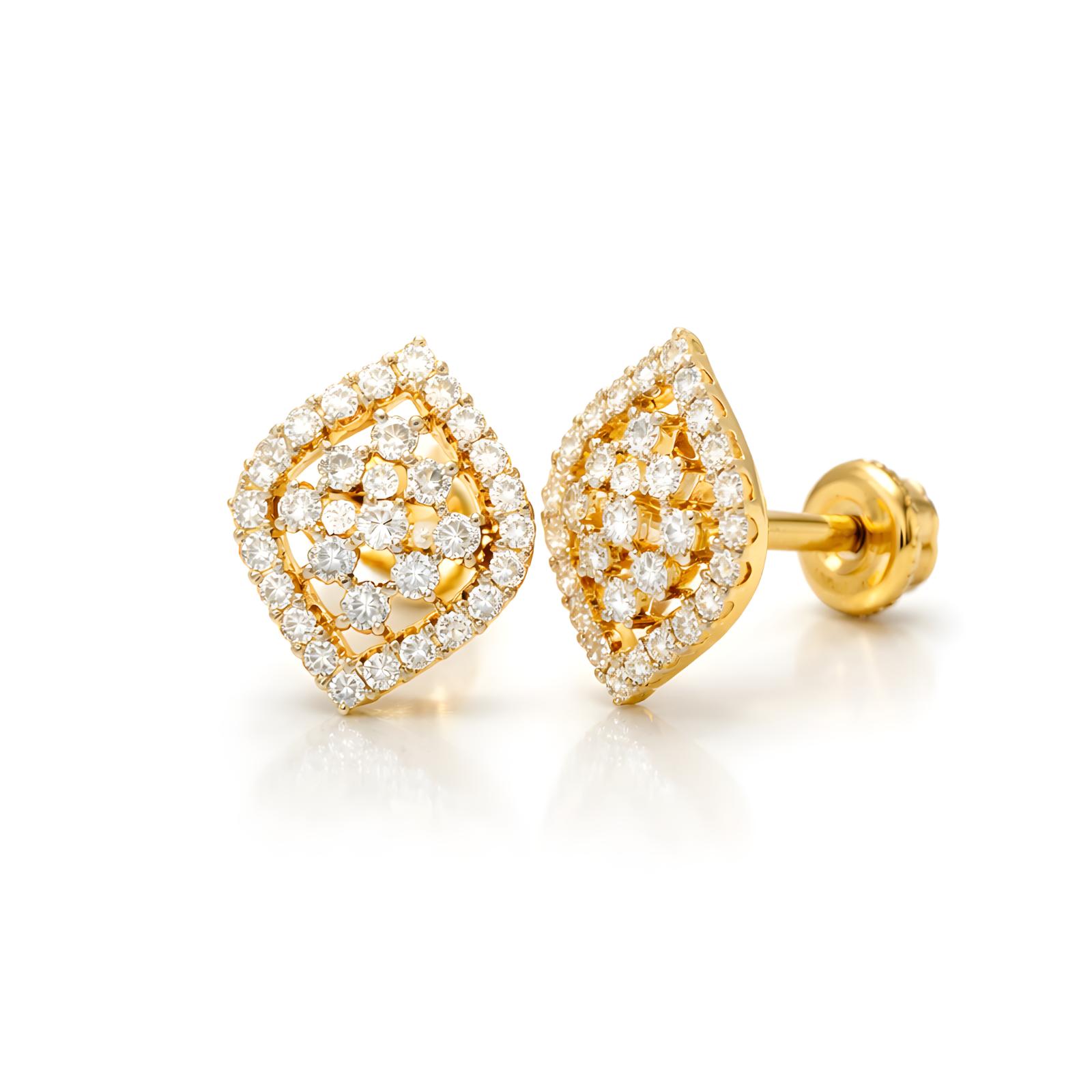 Elevate Your Elegance with Natural Diamond Earrings in 14K Gold - Image 3