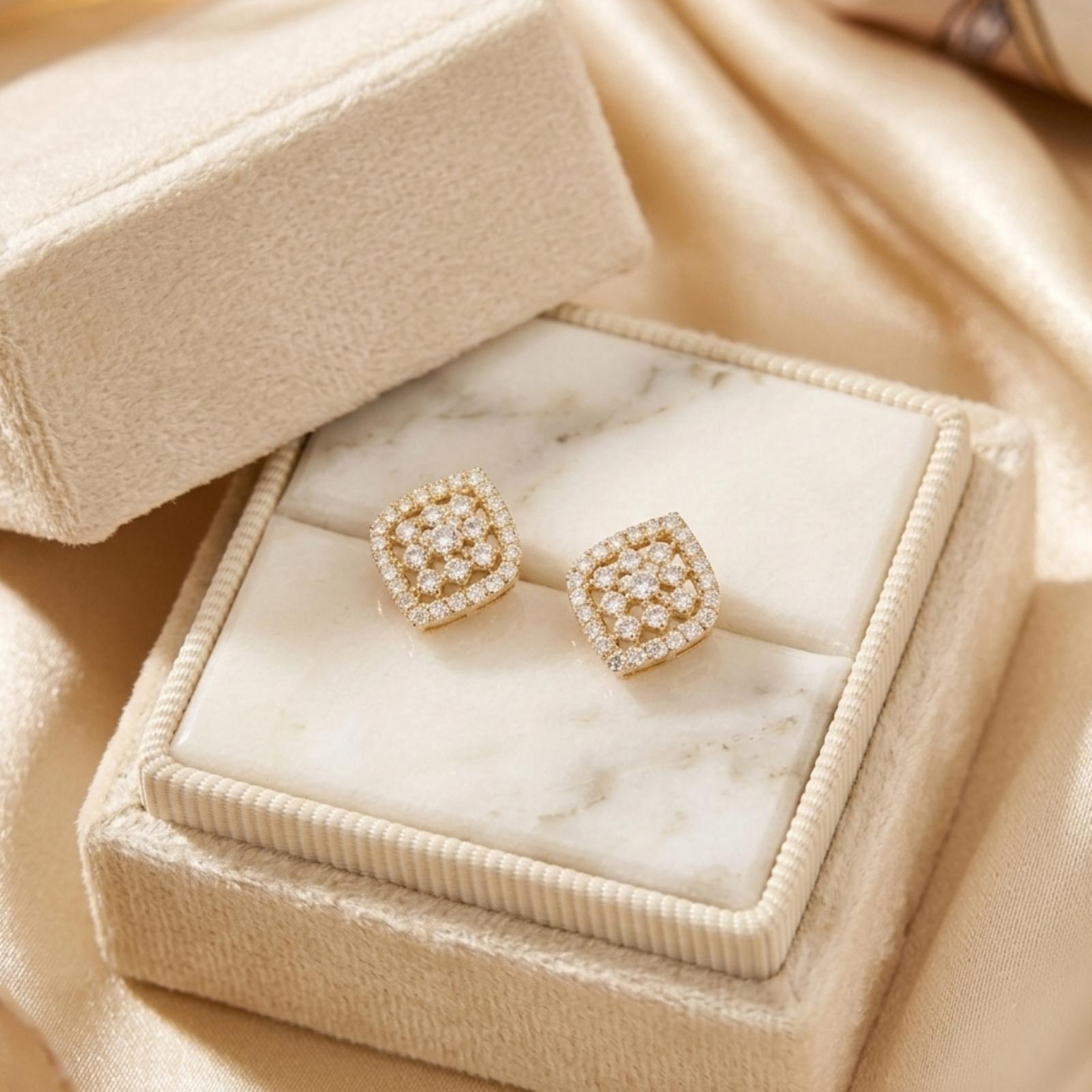 Elevate Your Elegance with Natural Diamond Earrings in 14K Gold - Image 4