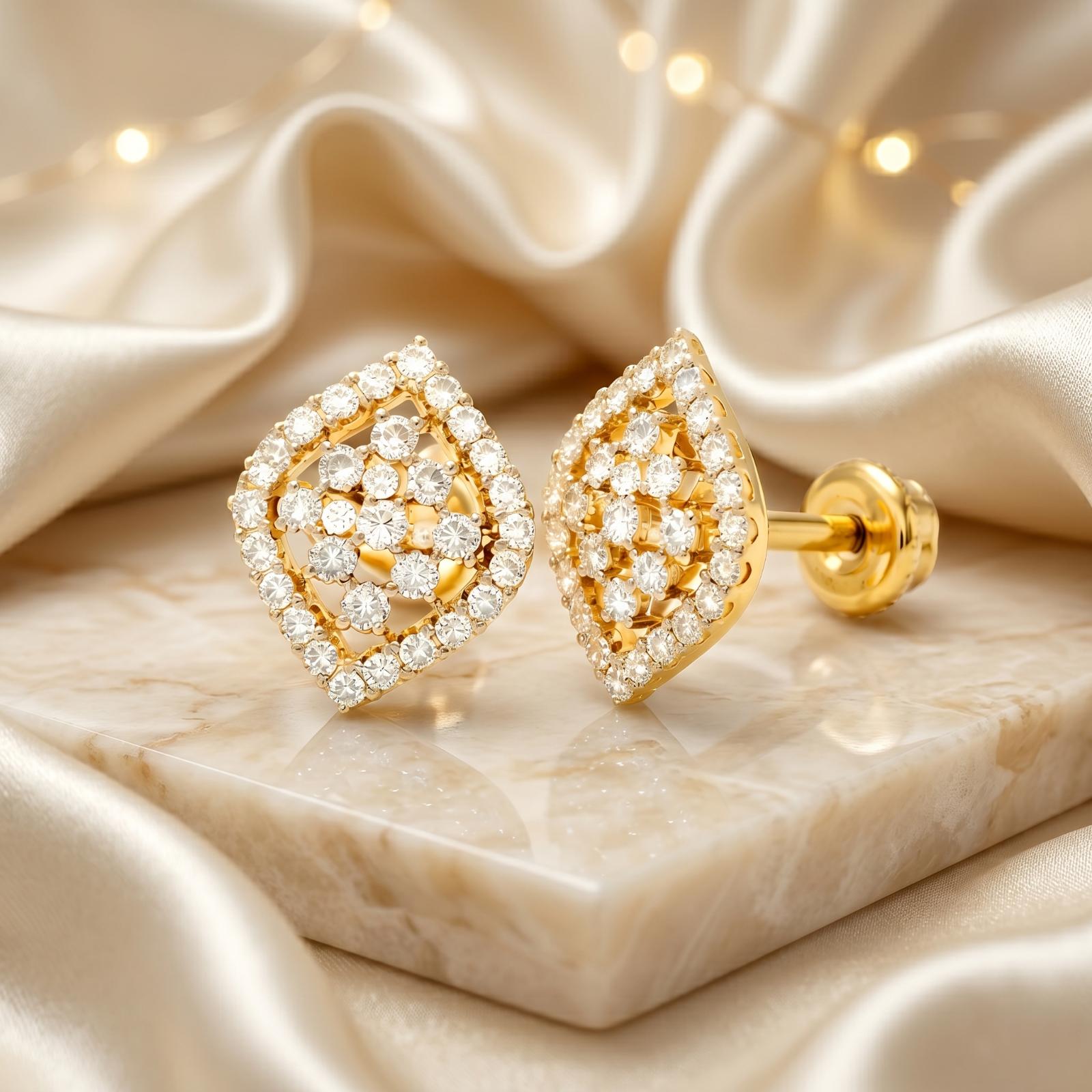 Elevate Your Elegance with Natural Diamond Earrings in 14K Gold