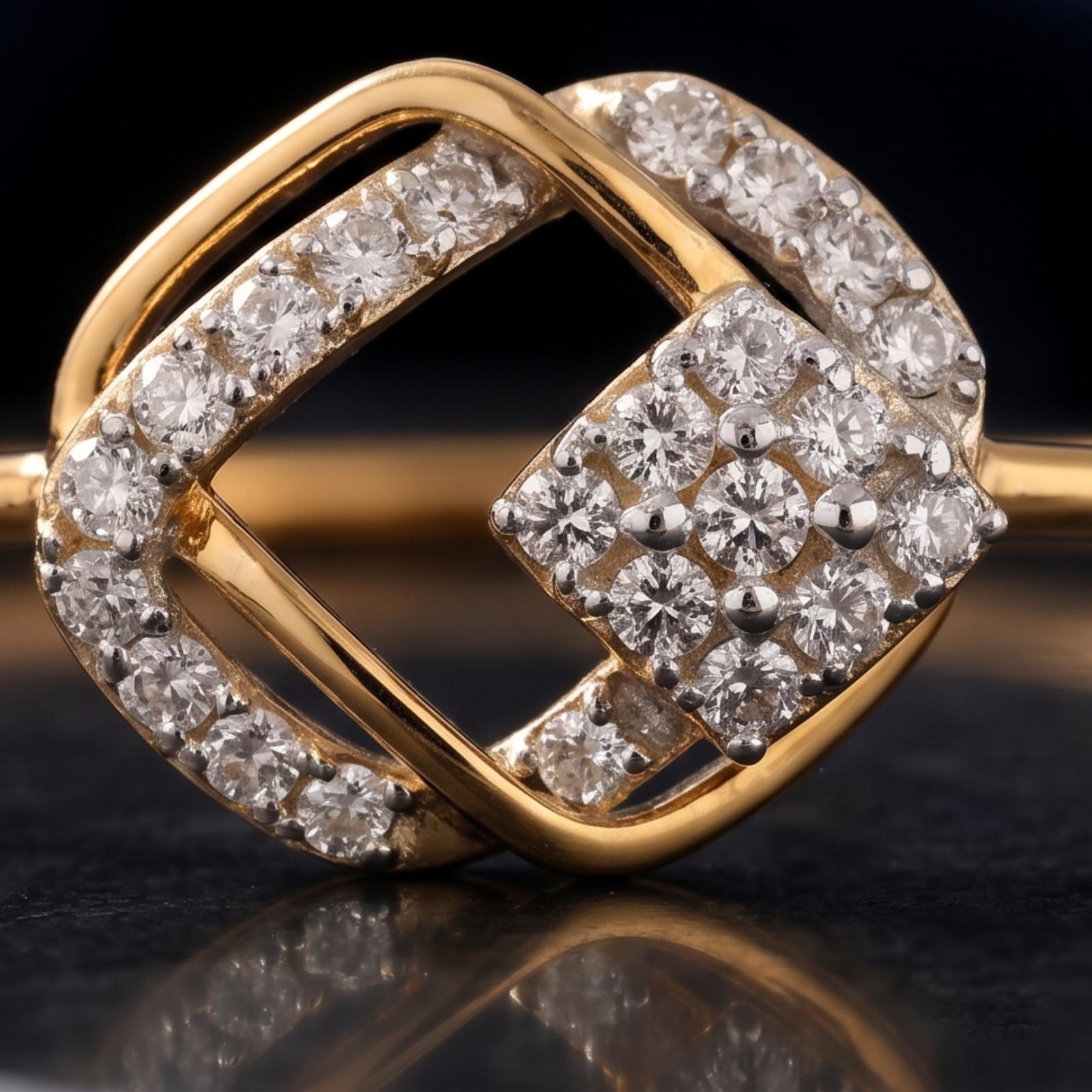 14K Gold Bangles with Matching Natural Diamond Earrings | Bafleh Jewellery - Image 4