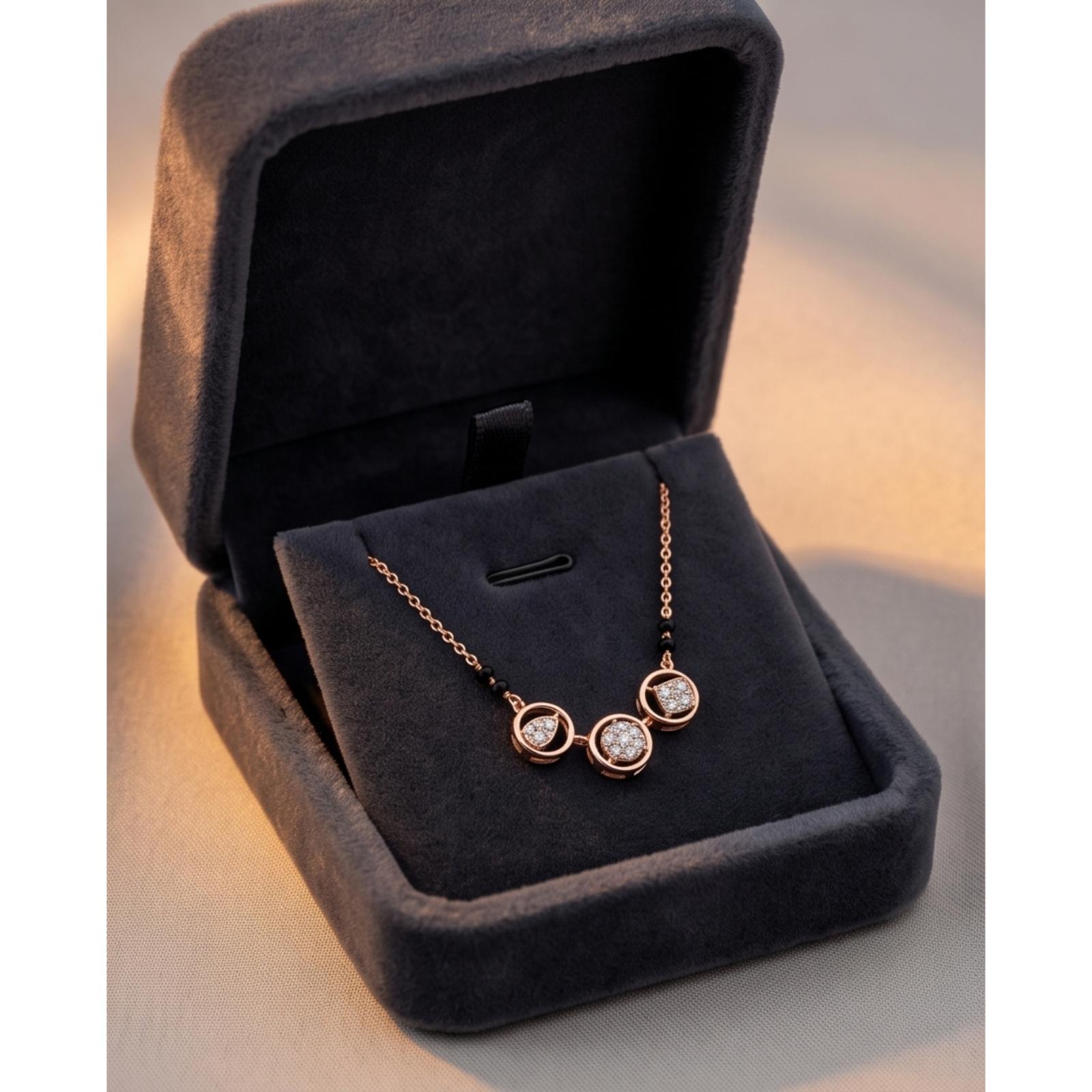 Elegant 14K Gold Natural Diamond Mangalsutra A Timeless Symbol of Love and Tradition, Exclusively Available at Bafleh Jewellery - Image 4