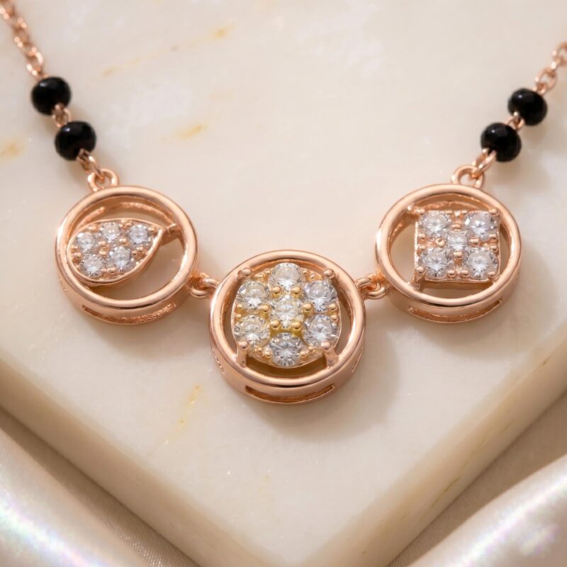 Alternative view of Elegant 14K Gold Natural Diamond Mangalsutra A Timeless Symbol of Love and Tradition, Exclusively Available at Bafleh Jewellery