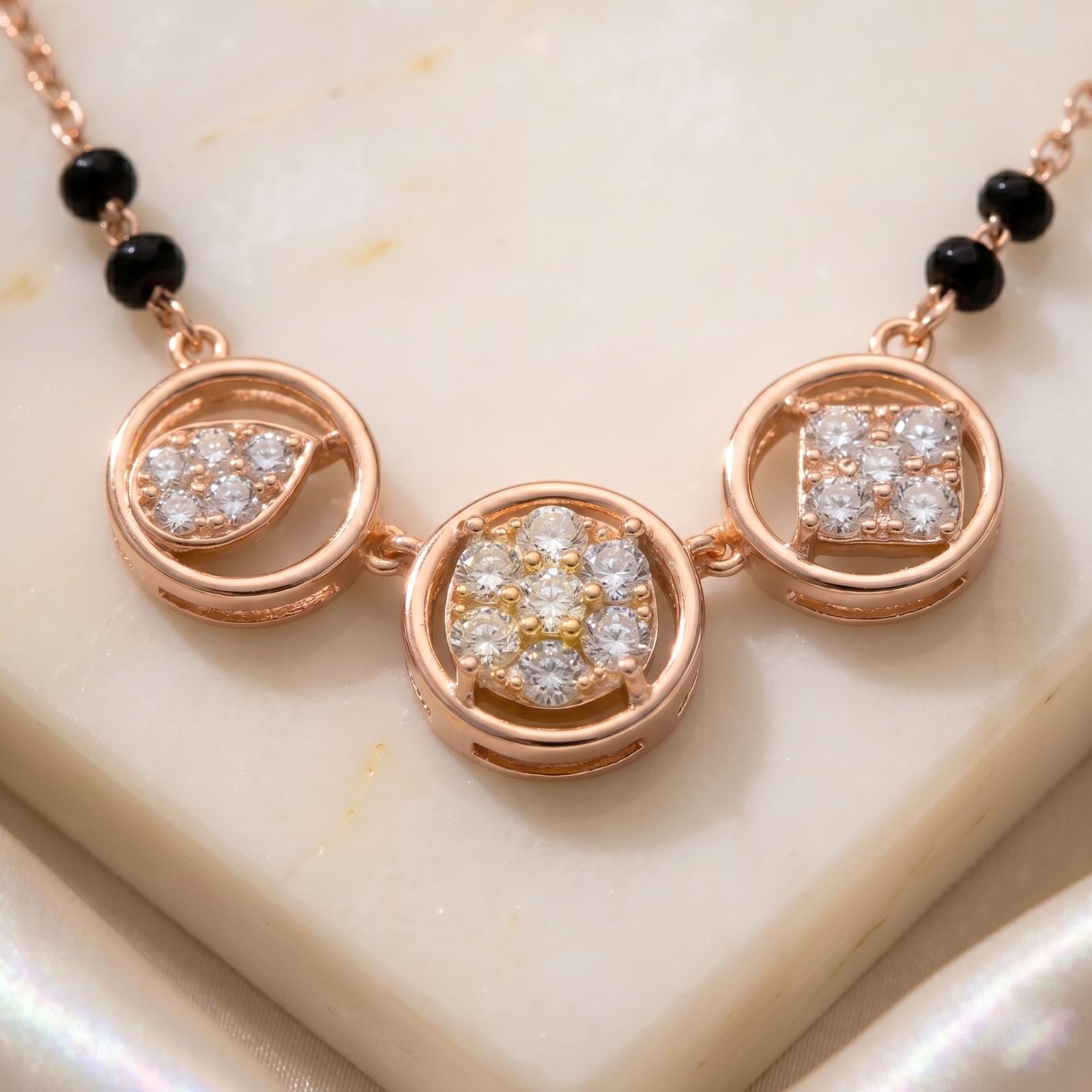 Elegant 14K Gold Natural Diamond Mangalsutra A Timeless Symbol of Love and Tradition, Exclusively Available at Bafleh Jewellery - Image 2