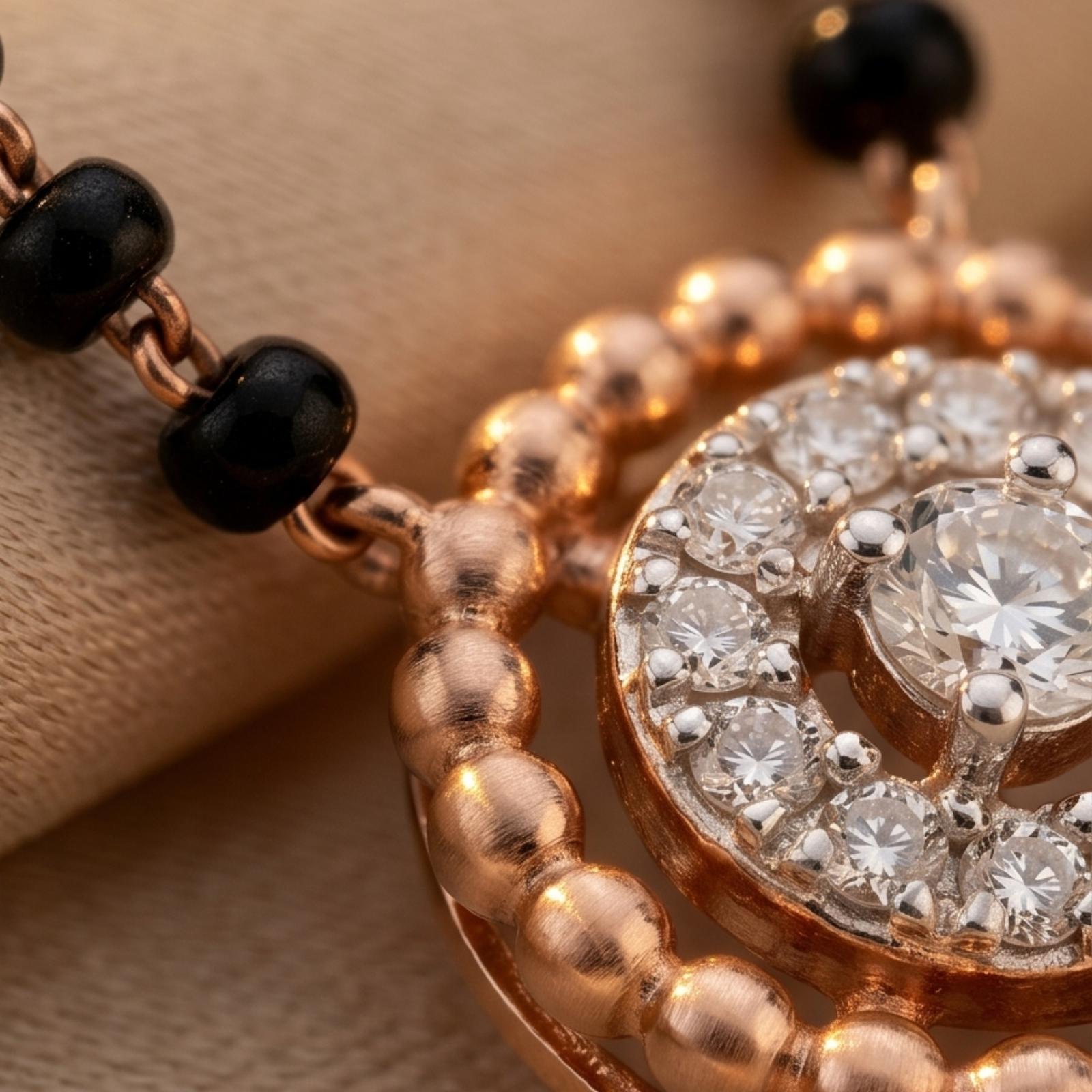 Timeless 14K Gold Mangalsutra with Natural Diamond Sparkle Crafted to Celebrate Every Special Moment at Bafleh Jewellery - Image 2