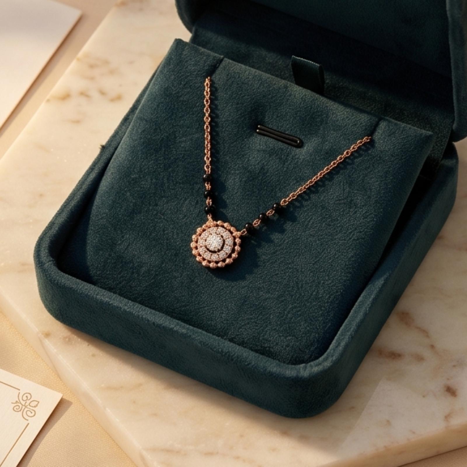 Timeless 14K Gold Mangalsutra with Natural Diamond Sparkle Crafted to Celebrate Every Special Moment at Bafleh Jewellery - Image 4