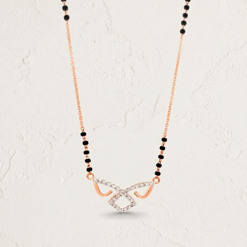 Elegant 14K Gold Mangalsutra with Natural Diamonds Available Only at Bafleh Jewellery