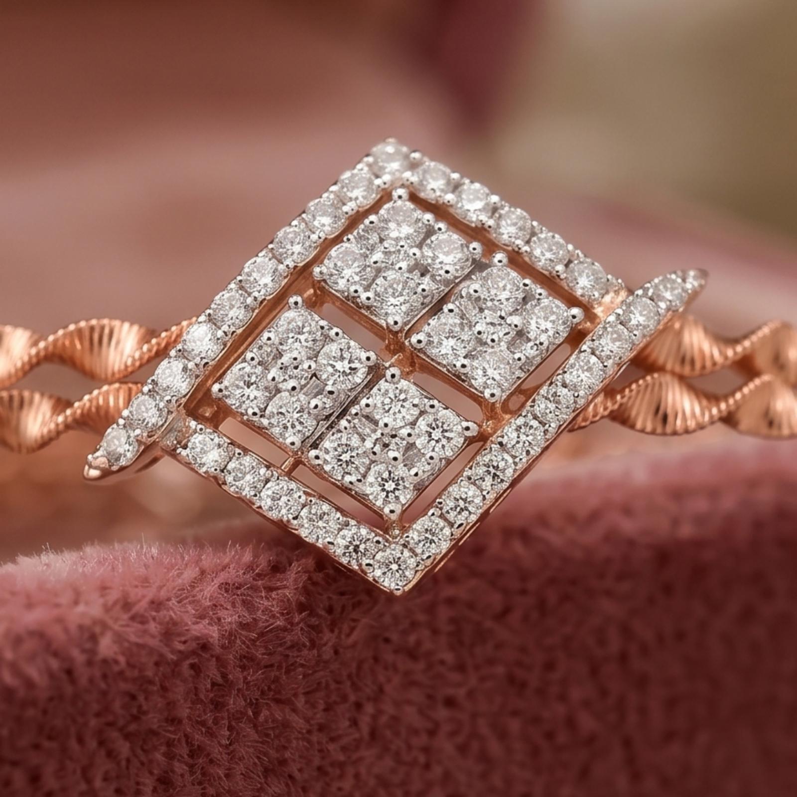 Elegant 14K Gold Diamond Bangle with Certified Natural Diamonds and IDT Certificate by Bafleh Jewellery - Image 2