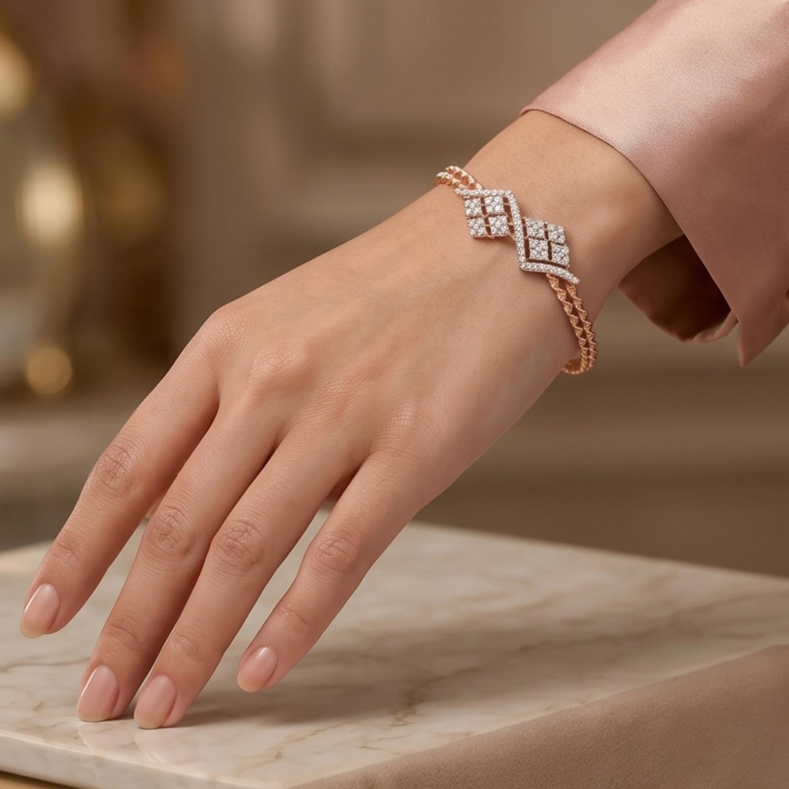 Elegant 14K Gold Diamond Bangle with Certified Natural Diamonds and IDT Certificate by Bafleh Jewellery - Image 3