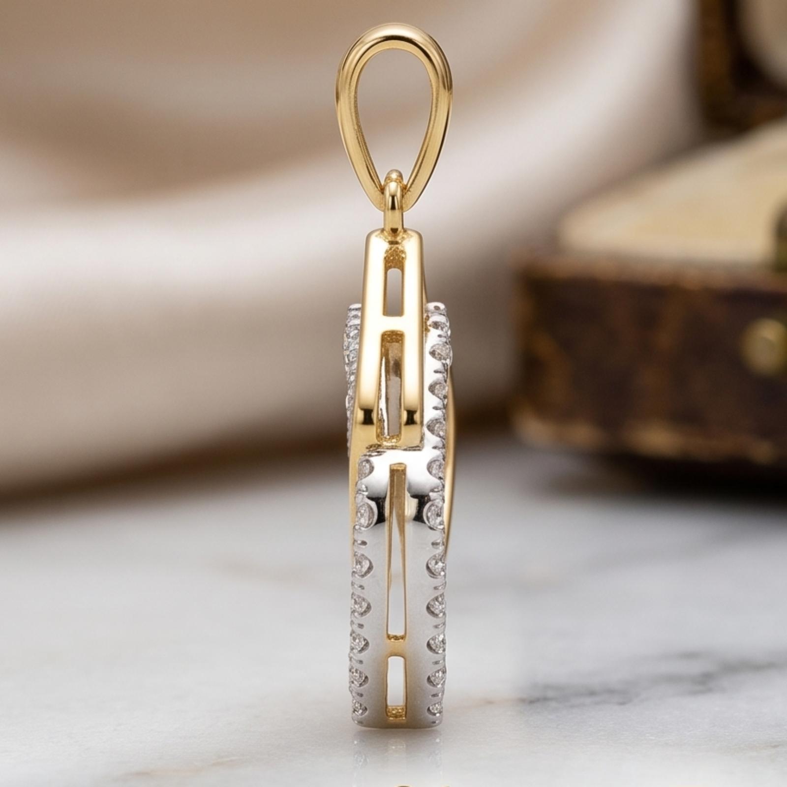 14K Yellow Gold Natural Diamond Pendant by Bafleh Jewellery A Symbol of Timeless Elegance - Image 3