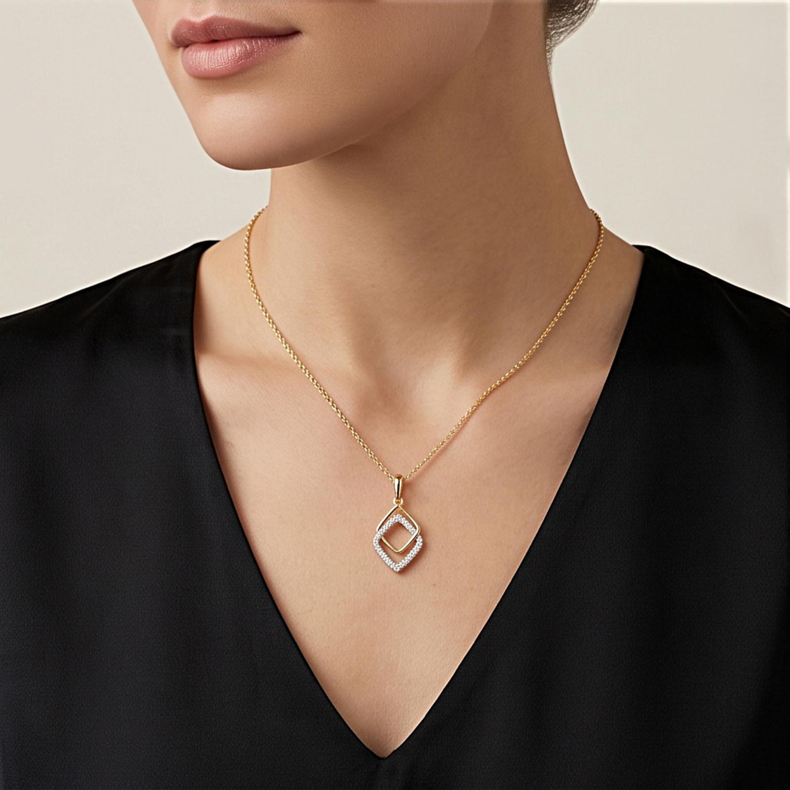 14K Yellow Gold Natural Diamond Pendant by Bafleh Jewellery A Symbol of Timeless Elegance - Image 4