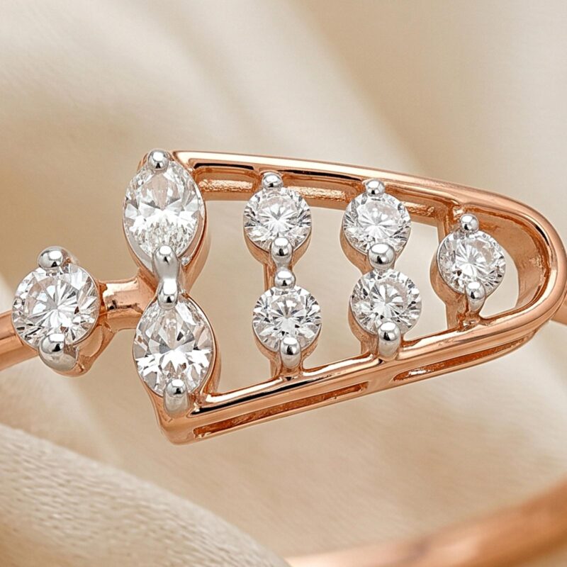 Alternative view of Exquisite 18K Rose Gold Diamond Ring with Natural Diamonds & IDT Certificate Bafleh Jewellery