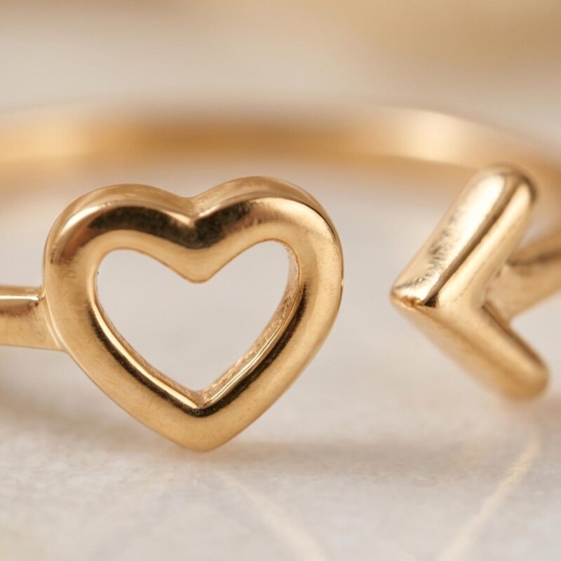 Alternative view of Bafleh 18K Yellow Gold Heart and Arrow Open Ring
