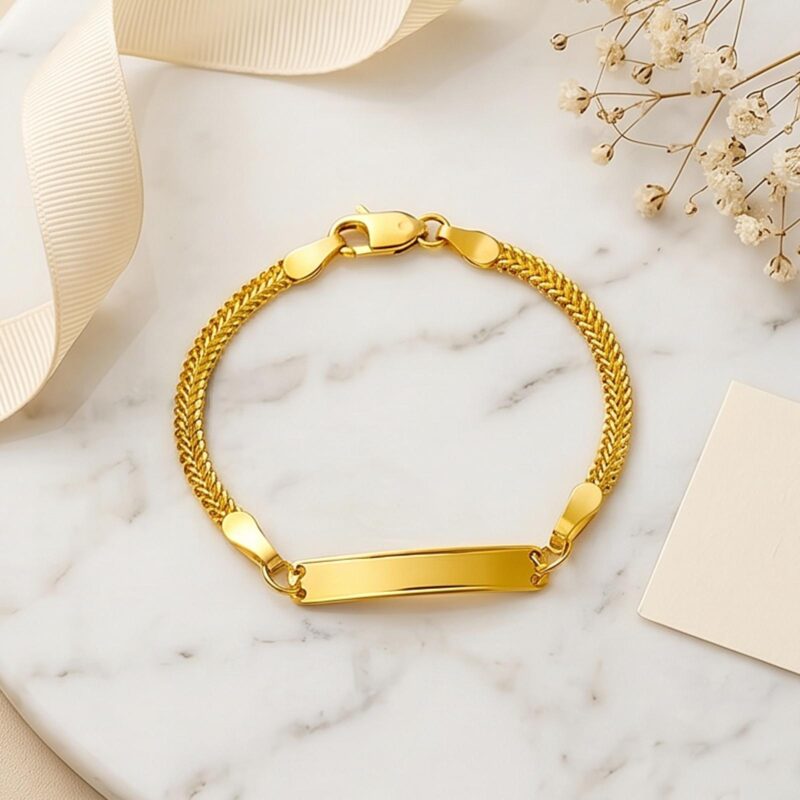 Timeless Gifts for Little Ones Discover Our Engravable 21K Link Chain Bracelet Collection