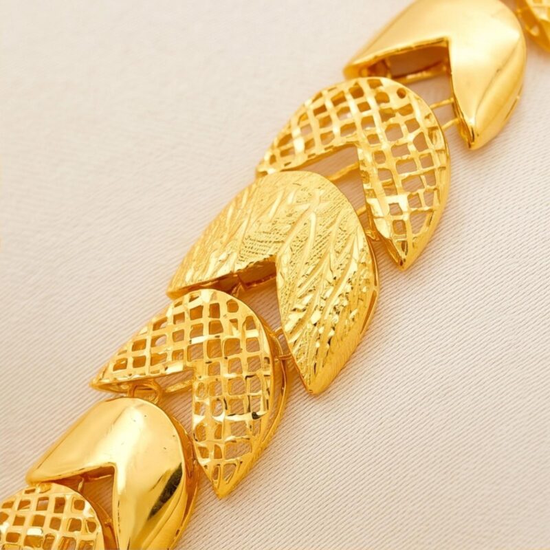Alternative view of Luxurious 21K Gold Statement Bracelet Modern Elegance by Bafleh Jewellery.