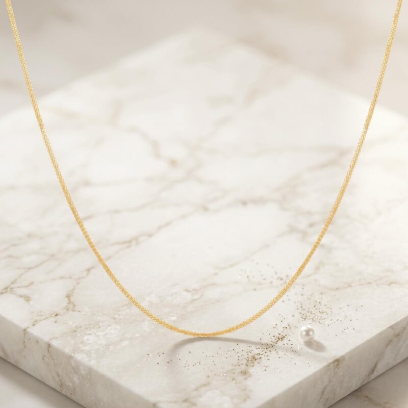18K Yellow Gold Classic Wheat Chain Necklace