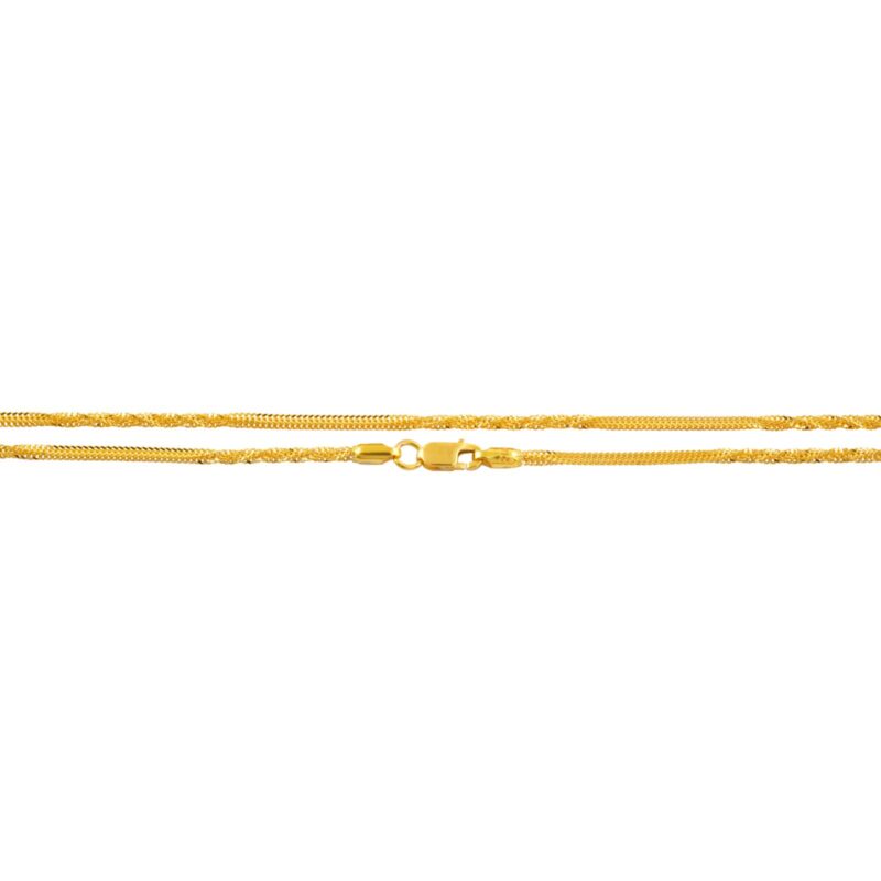 Alternative view of 21K Yellow Gold Twisted Flat Fox Link Chain by Bafleh Jewellery