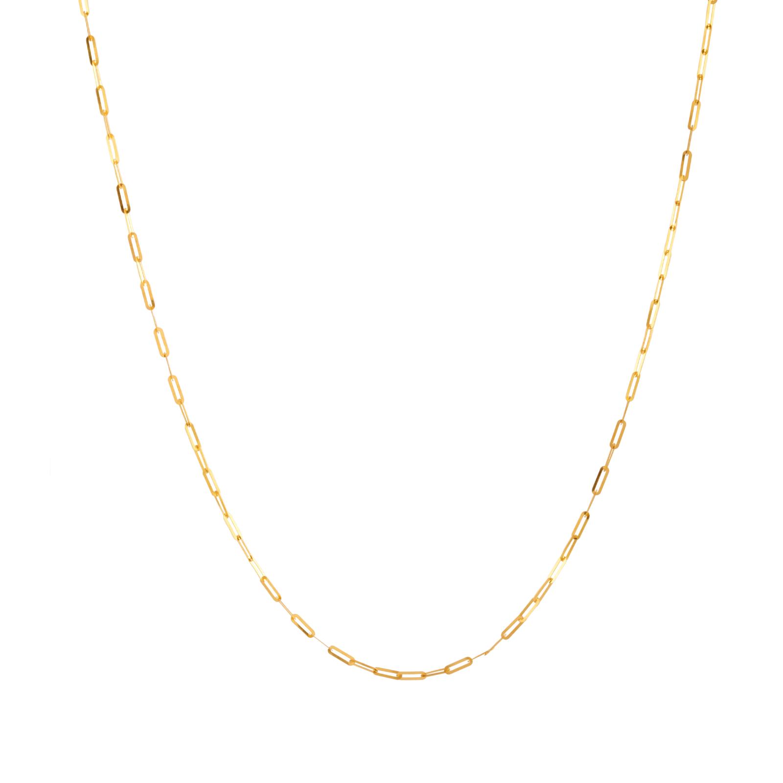 Bafleh 21K Yellow Gold Paperclip Link Chain - Image 2