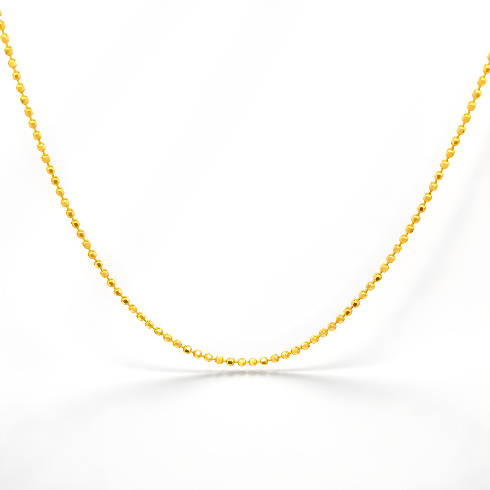 Bafleh 21K Yellow Gold Ball Bead Chain Necklace - Image 3