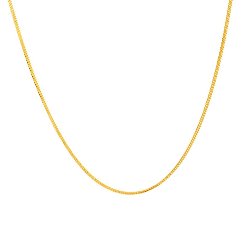 Bafleh 21K Yellow Gold Fine Curb Link Chain Necklace