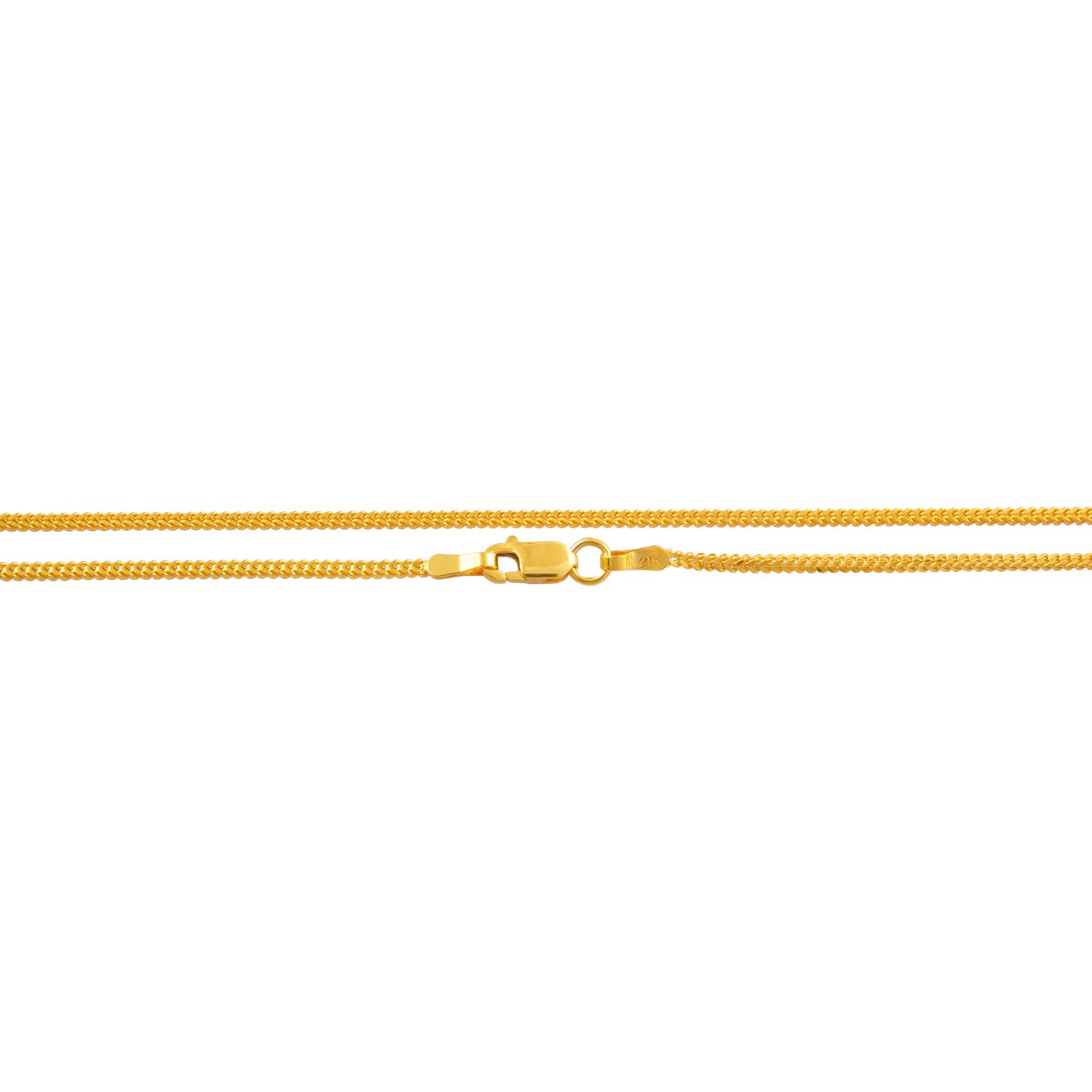Bafleh 21K Yellow Gold Fine Curb Link Chain Necklace - Image 3