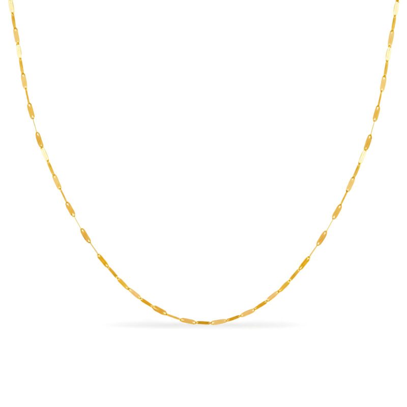 18K Yellow Gold Delicate Bar Link Chain Necklace