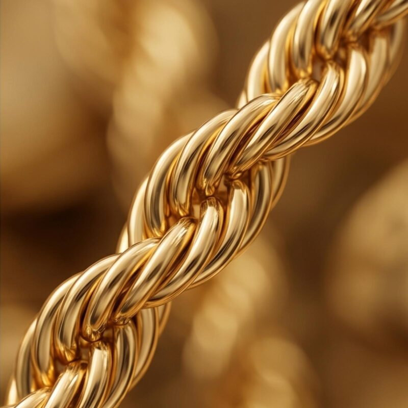 Alternative view of Bafleh 18K Gold Delicate Twisted Link Chain for Women
