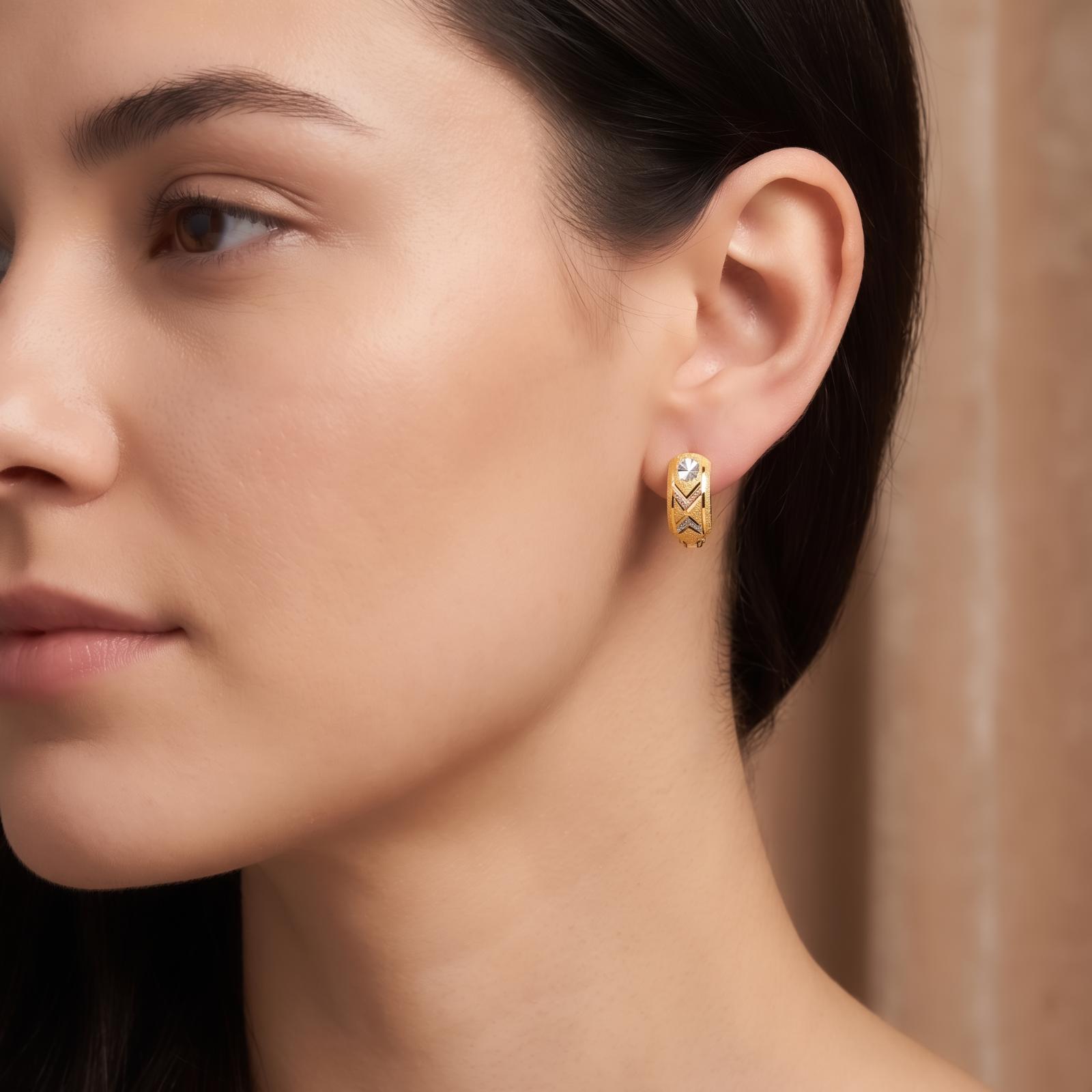 Delicate Floral Art in 22KT Gold ? Signature Earrings by Bafleh Jewellery - Image 3