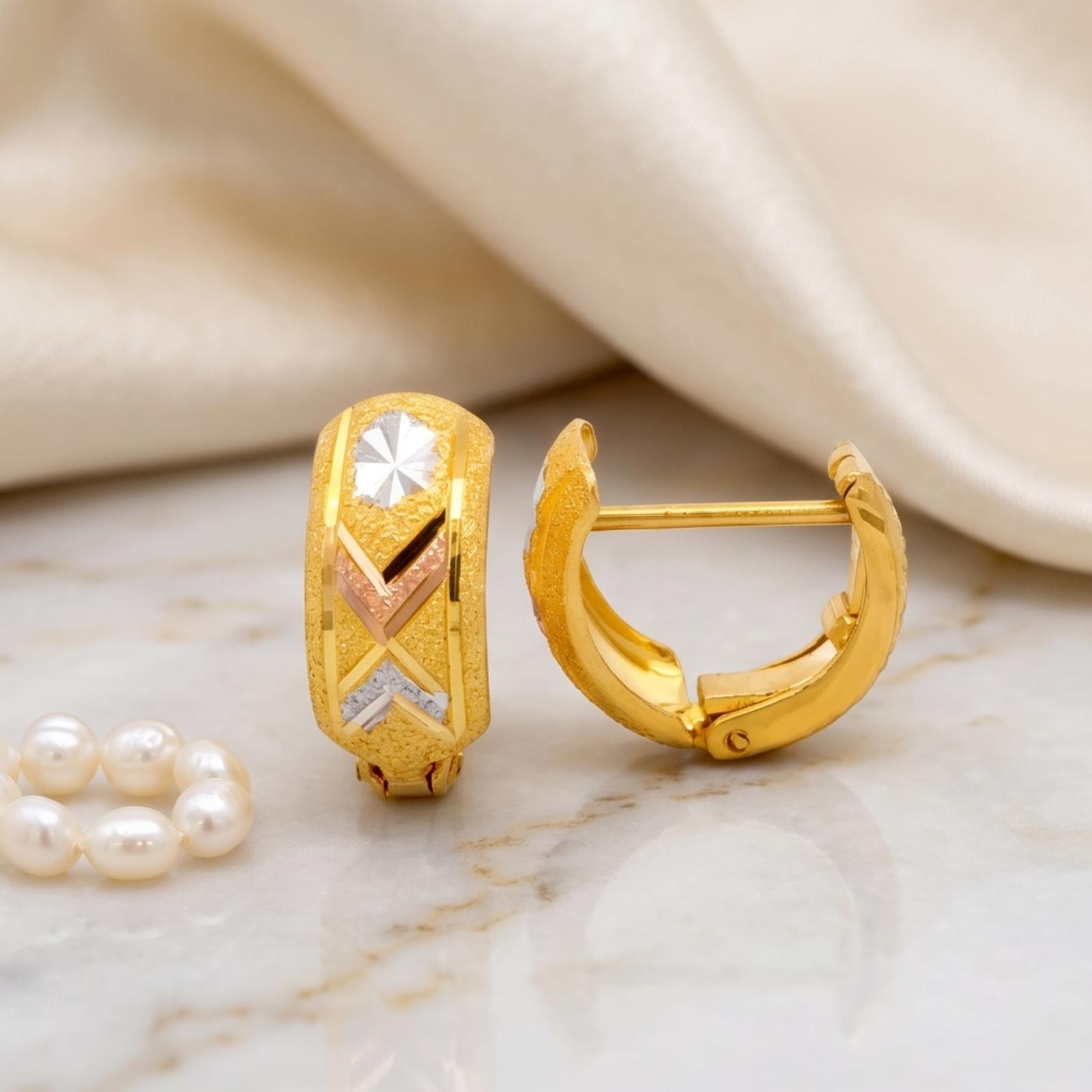 Delicate Floral Art in 22KT Gold ? Signature Earrings by Bafleh Jewellery