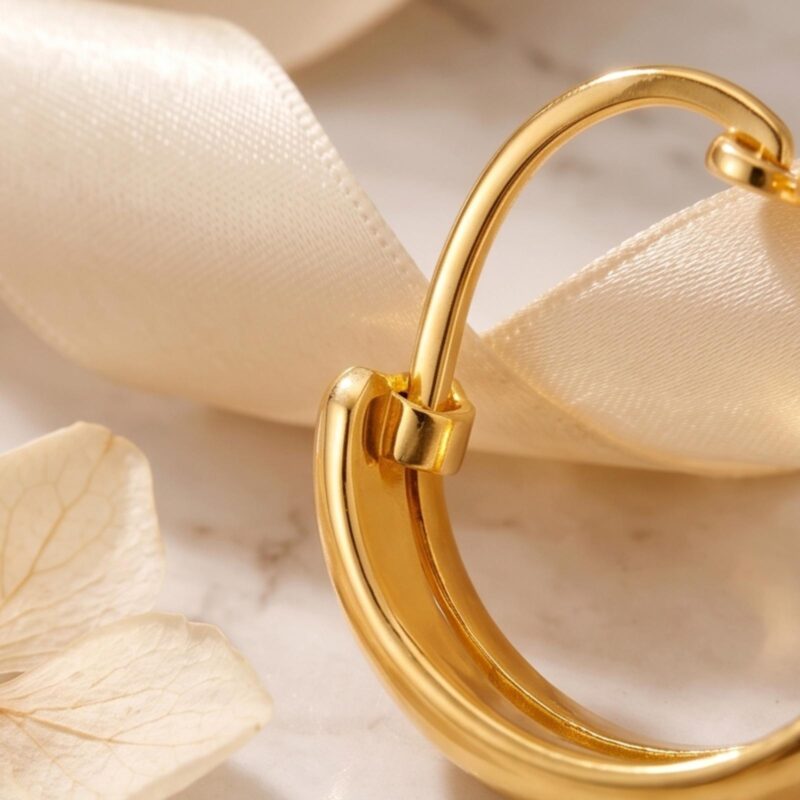 Alternative view of Discover unmatched craftsmanship and brilliance in 22K gold earrings by Bafleh Jewellery