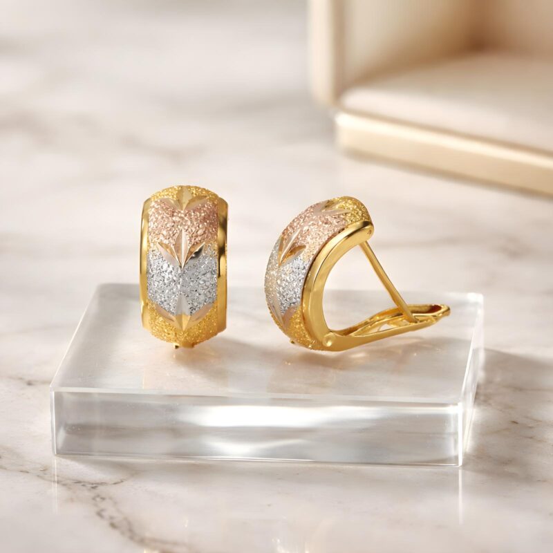 Embrace the beauty of fine craftsmanship with elegant 22K gold earrings by Bafleh Jewellery
