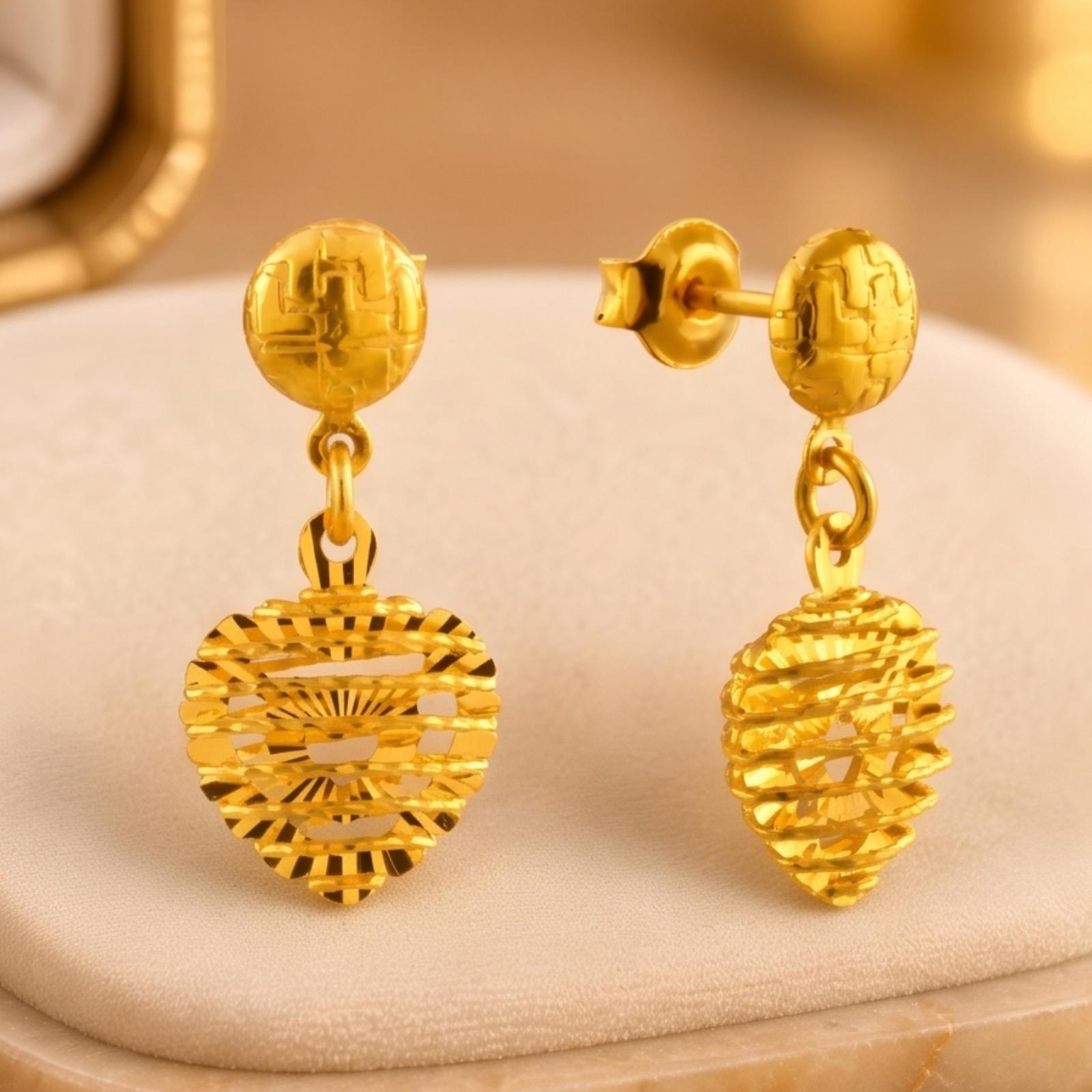 Bafleh Jewellery 22K Gold Earrings Crafted for Pure Elegance - Image 3